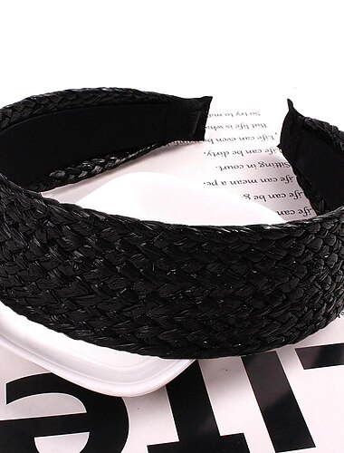 1 Stück Stroh geknotete Stirnbänder für Frauen Sommer Strand Rattan Top Knoten Stirnband Böhmische breite Stirnbänder Twist Knoten breite Haarbänder gewebte Kopfbedeckung für Mädchen Frauen Bast