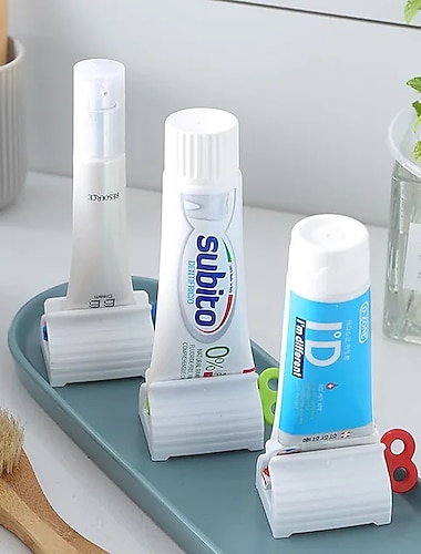  3pcs rotolamento dentifricio spremiagrumi tubo spremiagrumi titolare dispenser dentifricio crema dentale bagno manuale siringa dispenser