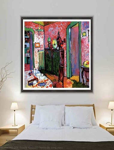  handgjord oljemålning canvas väggdekoration berömd wassily kandinsky abstrakt för heminredning rullad ramlös osträckt målning