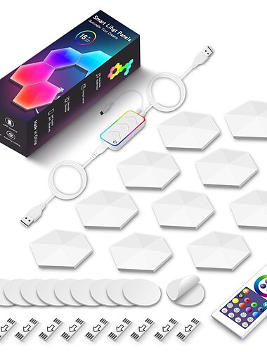  RGBIC LED Smart Light Board Sechsecklampe Innenraumatmosphäre Wandlampe Sprachsteuerung APP Nachtlicht Spielzimmer Schlafzimmerdekoration