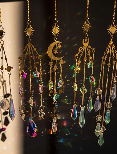  Suncatcher campanas de viento de cristal-sun catchers ventana interior lágrima cuentas de cristal prisma sun catcher jardín al aire libre decoraciones para el hogar decoración colgante para techo cocina receptor de luz