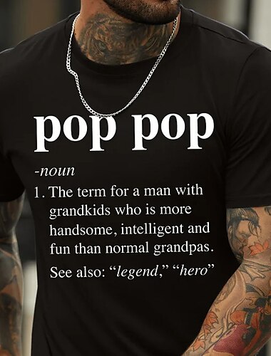  Herren Buchstabe Grafikdrucke Familie T Shirt Grafischen T-Shirt 100% Baumwolle Kurzarm Grafik Hemd Schwarz Weiß Marineblau Bequemes T-Shirt Urlaub Straße Modedesigner-Kleidung