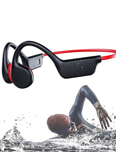  Knochenleitende Bluetooth-Ohrhörer - IPX8 wasserdichter MP3-Player 32 GB Speicher HiFi Ohr-Haken Kopfhörer mit Mikrofon beim Schwimmen​