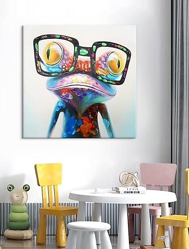  Pintura al óleo pintada a colgar Pintada a mano Cuadrado Abstracto Arte pop Moderno Sin marco interior  (sin marco)