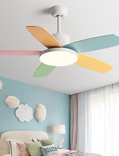  indendørs udendørs loftsventilator med lys 16,4" led dæmpbar loftventilator til hjemmet med fjernbetjening downrod mount 3000k-6500k til børneværelse stue soveværelse