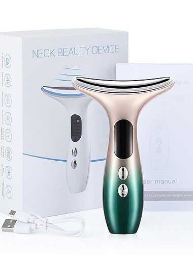  straffendes Faltenentfernungsgerät für Nackengesicht Gesichts- und Nackenmassage-Kit Doppelkinnreduzierer Vibrationsmassagegerät für die Hautpflegeverbessert die feste Straffung und Glättung