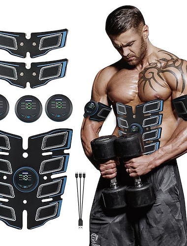  Estimulador de abdominales, máquina de abdominales, cinturón de tonificación abdominal, estimulador de abdominales portátil, equipo de entrenamiento de fitness para oficina en casa para abdomen