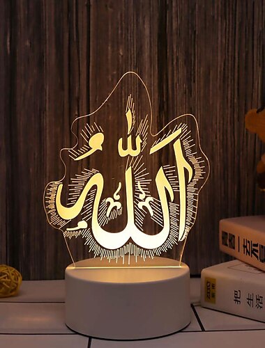 eid mubarak 3d nachtlicht dekorationen acryl led islamischen muslimischen ramadan festival liefert für heimdekoration nachtlampe schlafzimmer dekor