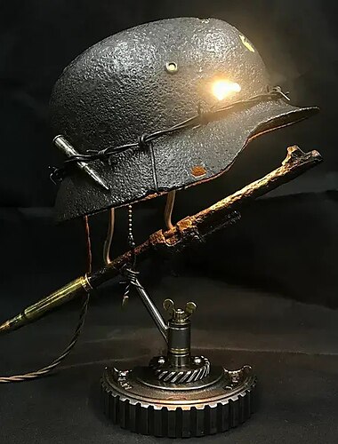  lámpara de mesa lámpara de escritorio casco militar decoración del hogar estilo loft decoración steampunk estilo vintage