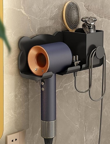  portaoggetti da doccia, porta-asciugacapelli per uso domestico, porta-rasoio da bagno in materiale ABS, porta-asciugacapelli