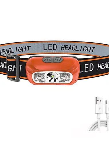  led كشافات قابلة للشحن مستشعر حثي مصباح أمامي مقاوم للماء مصباح يدوي خفيف للغاية جسم مصباح يستخدم لركوب الدراجات والتخييم وما إلى ذلك shustar