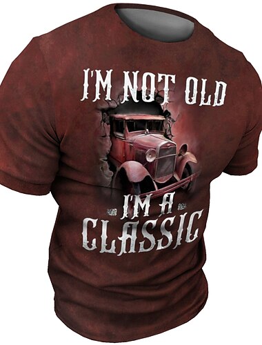  Herren Graphic Auto T Shirt Tee Kurzarm T-Shirt 3D-Druck Rundhalsausschnitt Hemd Vintage Modisch Designer Outdoor Casual Täglich Schwarz Gelb Rote Frühling Sommer Bekleidung S M L XL 2XL 3XL