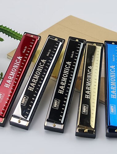  24 trous harmonica bouche métal orgue instruments de musique pour débutants harmonica harpe harmonium blues indices enseignement jouer cadeau