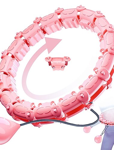  smarta viktade hula hoops 24 knop kompatibla för midjemått 50 tums fitness viktminskning utrustning med avtagbara knutar & justerbar vikt