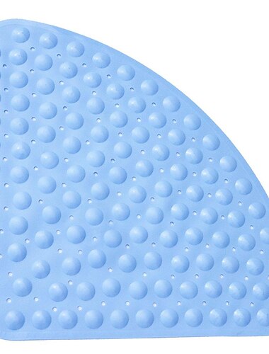  سجادة حمام زاوية مضادة للانزلاق - سجادة حمام مضادة للانزلاق مقاس 21 × 21 بوصة مع كوب شفط، سجادة دش آمنة للأطفال&amp; سجادة استحمام لكبار السن مع فتحات تصريف، يمكن غسلها في الغسالة