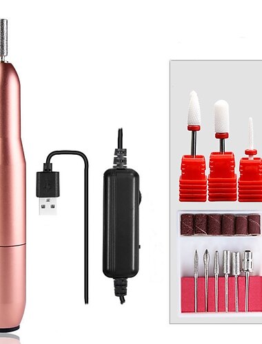  nagelbohrer tragbarer elektrischer nagelbohrer usb elektrischer nagelfeiler mit bohrern schleifbänder professionelle nagelbohrmaschine werkzeugmaschinen für acrylnägel gelnagel