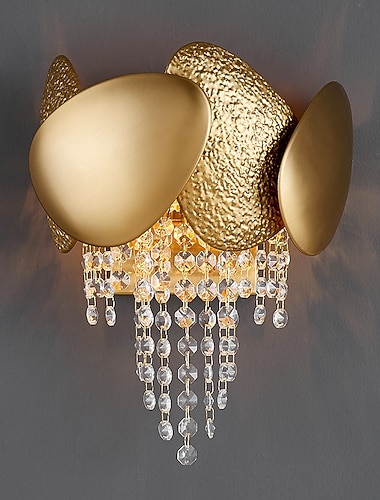  Applique Da Interno In Cristallo In Ottone Con Led Stile Nordico Soggiorno Negozi Caffè Applique Da Parete In Acciaio 110-240v