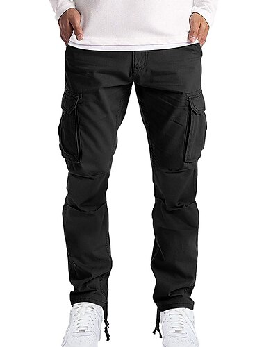  Herren Cargo-Hosen Cargohose Hose Klappentasche Einfach Komfort Atmungsaktiv Outdoor Täglich Streetwear Lässig Hellkaki Schwarz