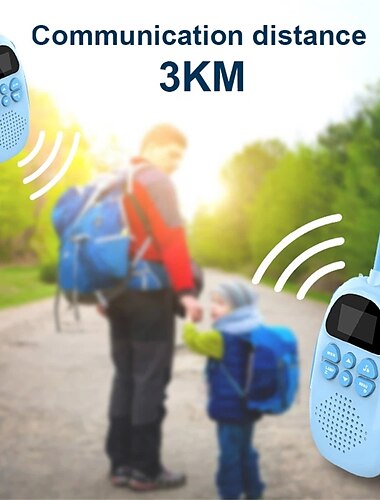  2st 3-5 km räckvidd tvåvägs långväga walkie talkies radio interphone leksaker för barn barn utomhus promenader camping presenter