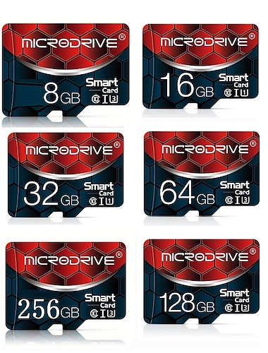  minneskort klass 10 höghastighets 128gb 64gb 32gb 16gb sd u3 tf minneskort flash micro tf sd-kort lagringsexpansion sd-adapter för smart telefon dvr