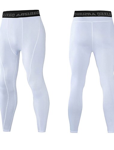  Arsuxeo Herren Kompressionshose Laufhose Lang Tights Running Grundschicht Sportlich Athlässigkeit Herbst Polyester Atmungsaktiv Schnelltrocknend Feuchtigkeitsableitung Weich Videokompression Fitness