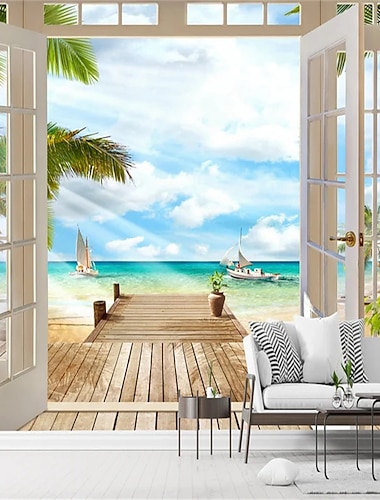  coola tapeter väggmålning natur tapet strand väggdekal täcker tryck lim krävs 3d effekt canvas heminredning