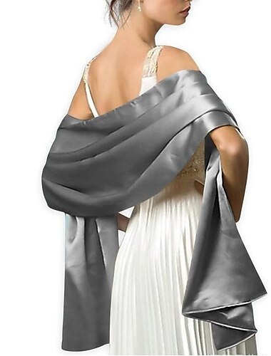  Hochzeits-Braut-Satin-Chiffon-Abendschal für Frauen, seidiger, einfarbiger Schal, Wickel, Stola für Hochzeiten, Brautjungfern, Abschlussbälle, Partys