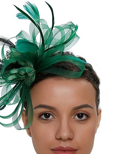  fascinators Tulle Kentucky Derby Corsa di cavalli cocktail Astco reale Retrò Elegante Con Piume Copricapo Copricapo