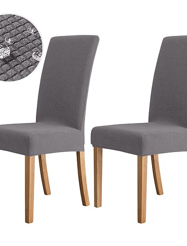  2 st matstolsöverdrag vinrött vattenavvisande stretch stolsits överdrag spandex med elastiskt bottenskydd för matsal bröllopsceremoni tålig tvättbar