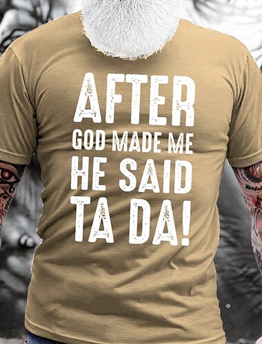  Herren Zitate & Sprüche T Shirt Grafischen T-Shirt Baumwolle Kurzarm Grafik Hemd Aprikose Schwarz Blau Bequemes T-Shirt Urlaub Alltagskleidung Modedesigner-Kleidung