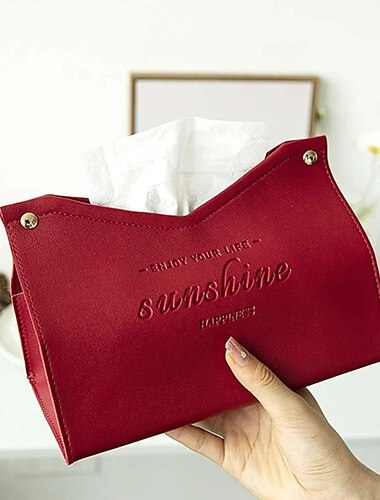  lederen tissuedoos nordic car tissue box ins home woonkamer decoratie slaapkamer keuken desktop opbergdoos servethouder