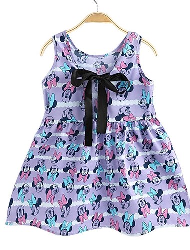 Kinder Mädchen Blumenkleid Tiermotiv Cartoon Ärmellos Lässig Aktiv Täglich Baumwolle Knielang Sommerkleid Sommer Frühling 2-8 Jahre