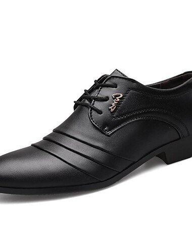 Herren Loafer & Slip On Abendschuhe Kunstleder-Müßiggänger Geschäftlich Brautkleider schlicht Hochzeit Täglich PU Atmungsaktiv Körpergröße erhöhen Halbschuhe Schwarzer Fingerhut Schwarze Schnürung