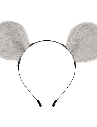  handgefertigtes simuliertes Maus-Stirnband und Kunstpelzschwanz für Halloween-Cosplay-Party-Kostümzubehör