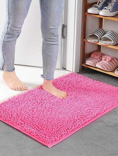  Chenille-Badematte, rutschfester Badezimmerteppich, rutschfeste Fußmatten, Türmatte, rutschfester Badezimmerteppich, Küchenteppiche, Fußmatten, Bodenmatte für Wohnzimmer, Badezimmer