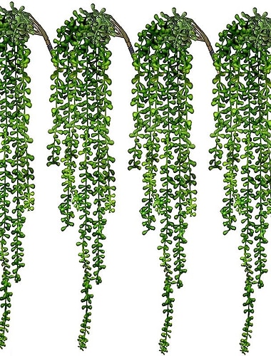  محاكاة نبات أخضر اصطناعي ، نبات معلق مزيف لتزيين حديقة المنزل 60 سنتيمتر