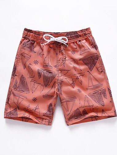  kinderkleidung Jungen Strandshorts Karikatur Ärmellos Schwimmen Tropisch Gelber Rettich Sommer Kleidung 7-13 Jahre