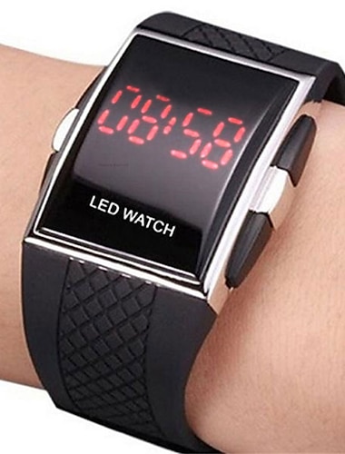  Ny Fashion Hot Personlighet Fritid Herrar Damer Unisex Vit svart LED Digital Sport Armbandsur Fars dag Gåvor