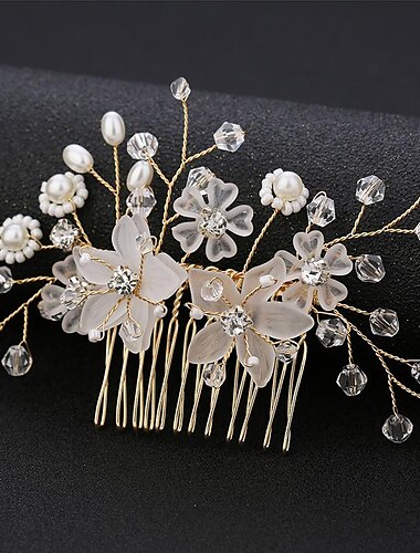  Kristall Braut Hochzeit Haarkamm Silber Strass Braut Haarspange funkelndes Haarteil Edelstein Haarschmuck für Frauen und Mädchen (Silber)