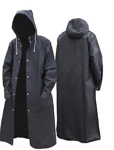  eva volwassen regenjas mannen en vrouwen beschermende jas, mode bergbeklimmen vissen transparante verdikte zwarte regenkleding