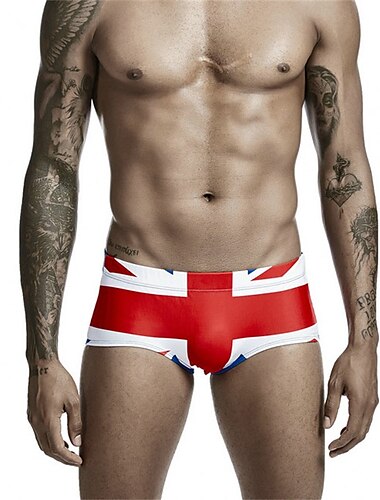  Herren Bademode Badehosen Elastische Taille Bedruckt Grafik-Drucke Atmungsaktiv Weich Outdoor Casual Täglich Hawaiianisch Stilvoll Weiß Rote Mikro-elastisch
