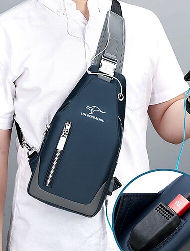  Brusttasche der Männer neue Art und Weise koreanische Art beiläufiger Sport wasserdichte Oxford-Brust-Crossbody-Taschen für Männer Schulterkuriertasche