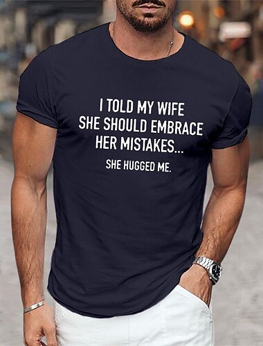  Herren Grafikdrucke Buchstabendruck Familie T Shirt Grafischen T-Shirt Baumwolle Kurze Ärmel Grafik Hemd Schwarz Marineblau Blau Bequemes T-Shirt Urlaub Straße Modedesigner-Kleidung