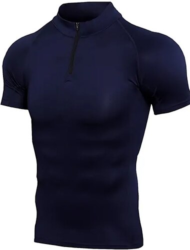  Herren Sport-Polo Golfhemd Casual Täglich Ständer Viertel Postleitzahl Kurzarm Modisch Basic Feste Farbe Farbblock Zip Sommer Regular Fit Schwarz Weiß Dunkelblau Grau Sport-Polo
