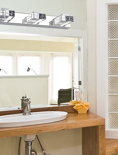  krystall forfengelighet lys led speil frontlampe, 10w led baderomslys over speil veggbelysningsarmaturer for bad soverom stue skap