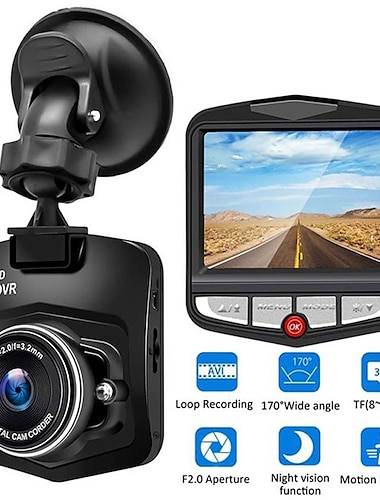  1080p Model nou / Full HD DVR auto 150 Grade Unghi larg 2.4 inch IPS Dash Cam cu Vedere nocturnă / Detector de Mișcare / Înregistrarea în Buclă Înregistrator auto