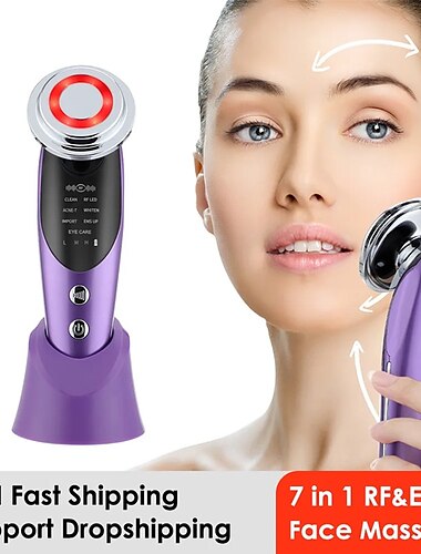  7 i 1 ansiktslyftanordning ems radiofrekvens mikroströmföryngring ansiktsmassageapparat ljusterapi anti-aging anti-rynk skönhetsinstrument