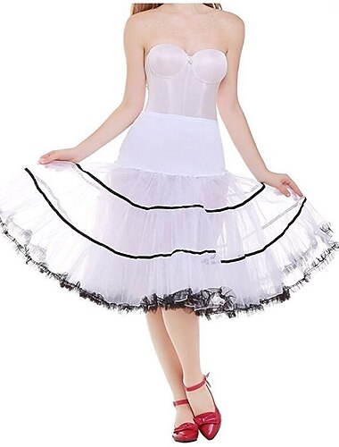  1950s Princesa Hasta la Rodilla Enagua Tutu Debajo de la falda Mujer Fiesta / Noche Fiesta de baile Despedida de Soltera Adulto Falda