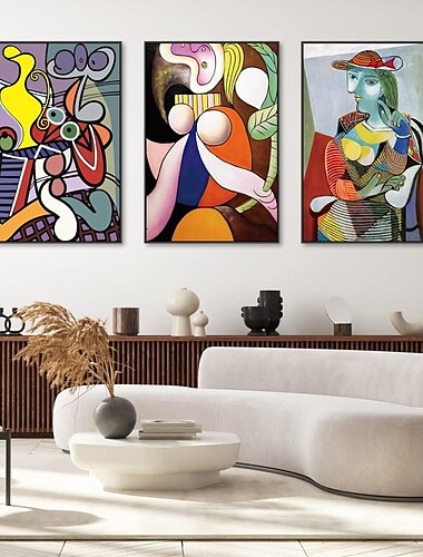  Lienzo abstracto estético, arte de pared enmarcado, tamaño grande, 24 x 16 x 3 piezas, arte moderno, carteles minimalistas naturales, impresiones, sala de estar, dormitorio, baño, cocina, oficina,