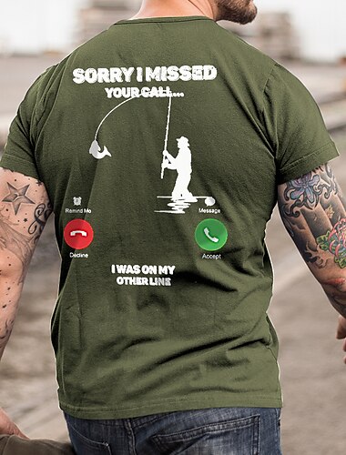  Herren Die Katze Angeln T Shirt Grafischen T-Shirt 100% Baumwolle Kurzarm Grafik Hemd Aprikose Schwarz Rot Bequemes T-Shirt Urlaub Alltagskleidung Modedesigner-Kleidung